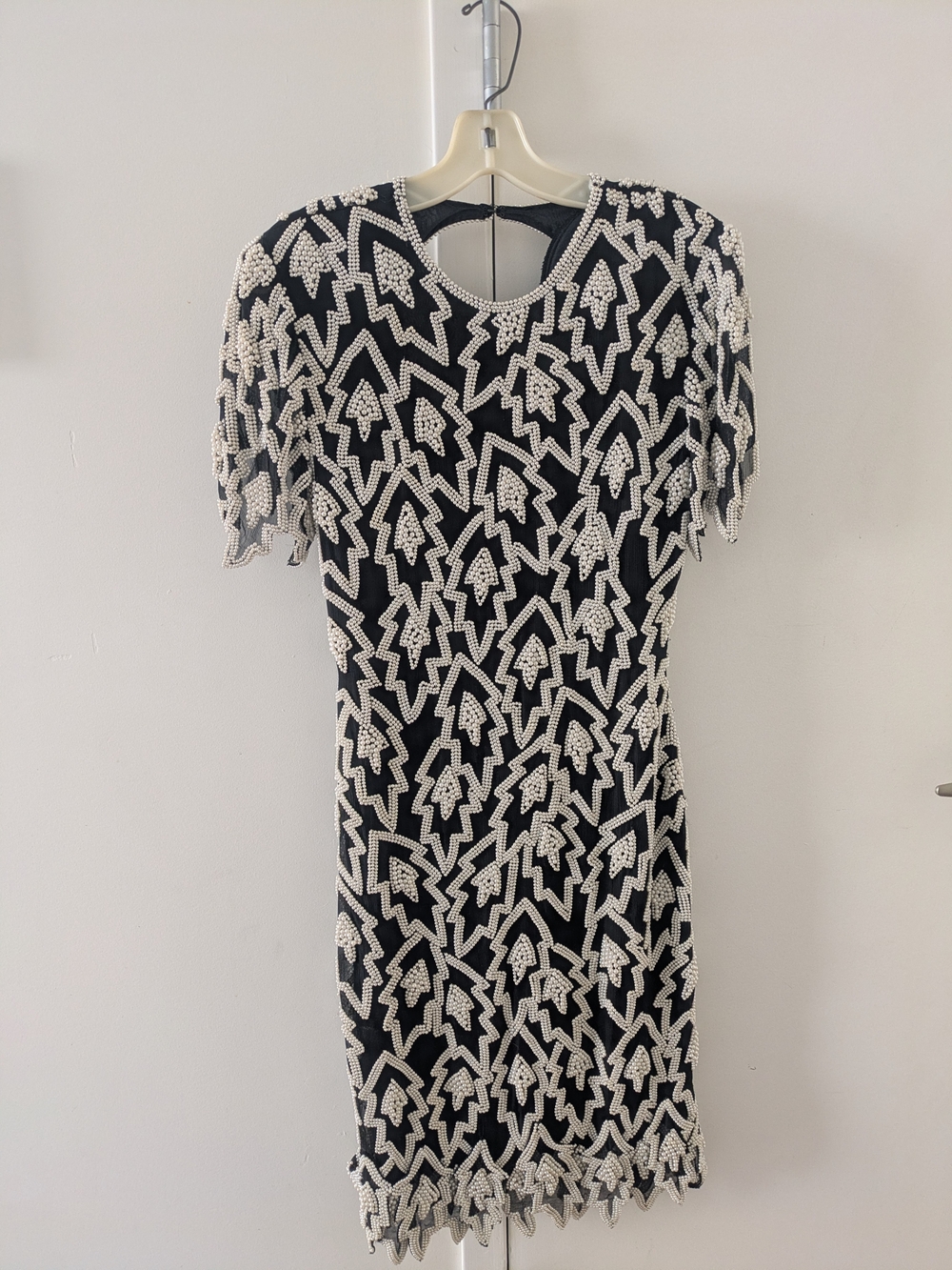 Black & White Beaded Cocktail Dress